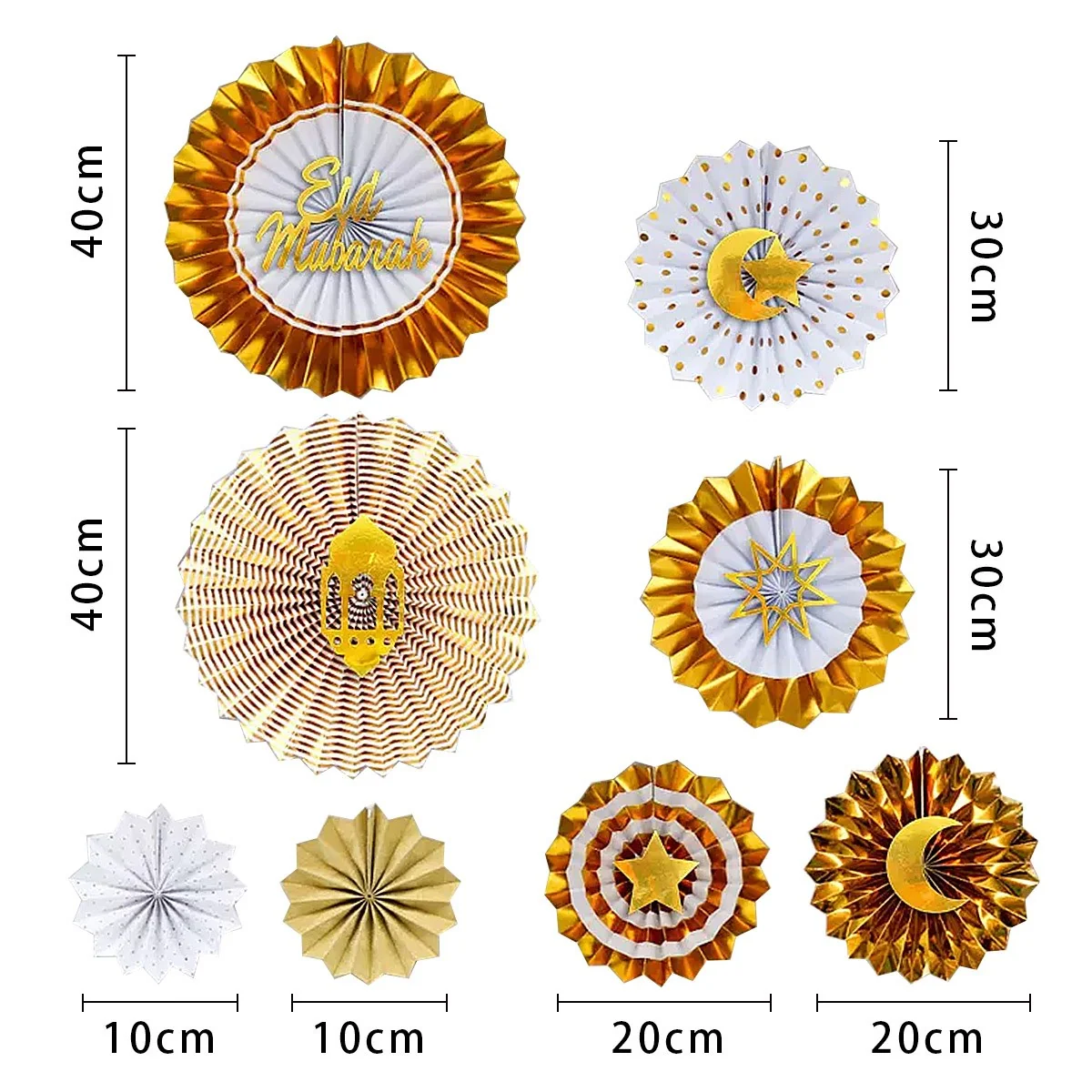 Paper Fan Set- Gold 1pcs photo 4