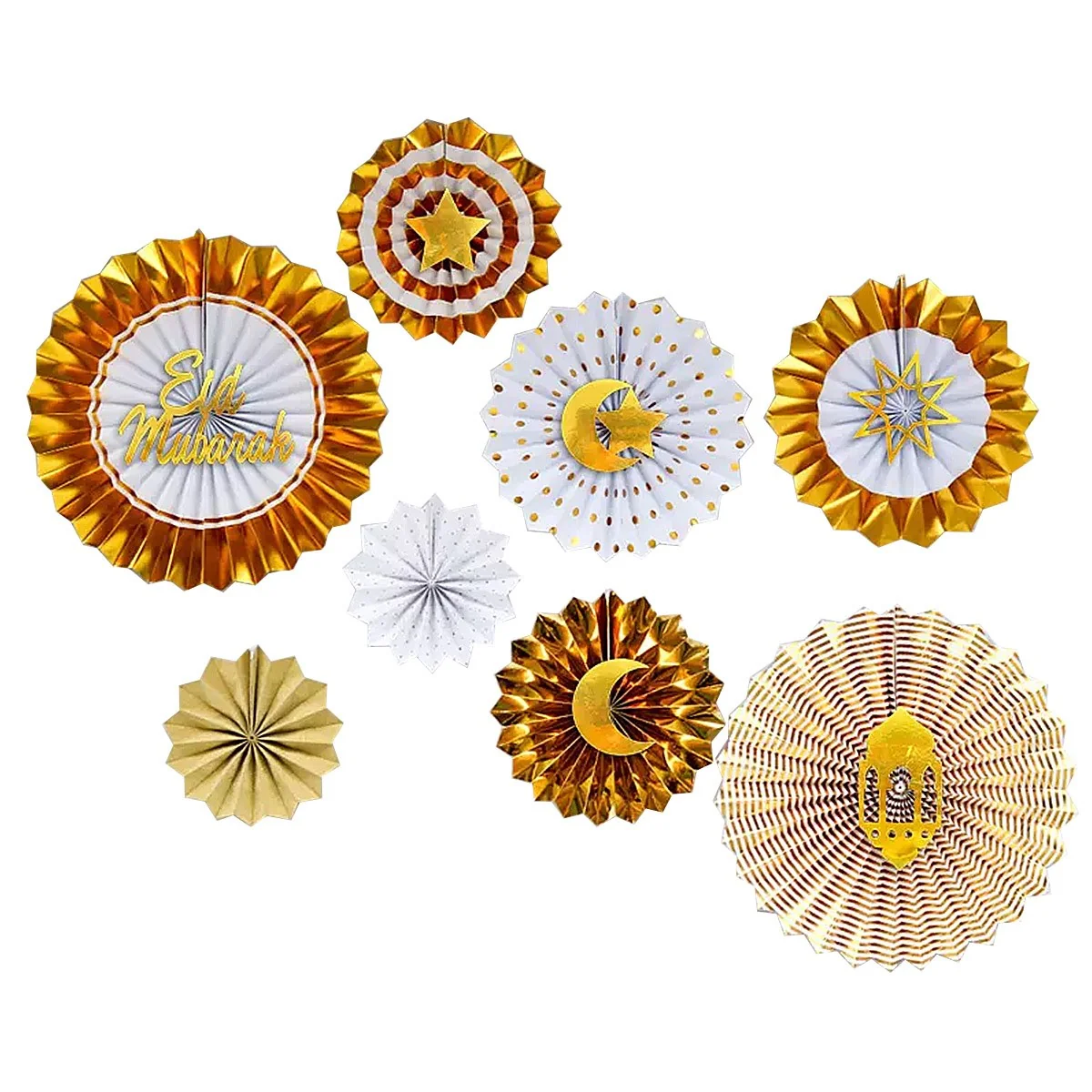 Paper Fan Set- Gold 1pcs photo 5