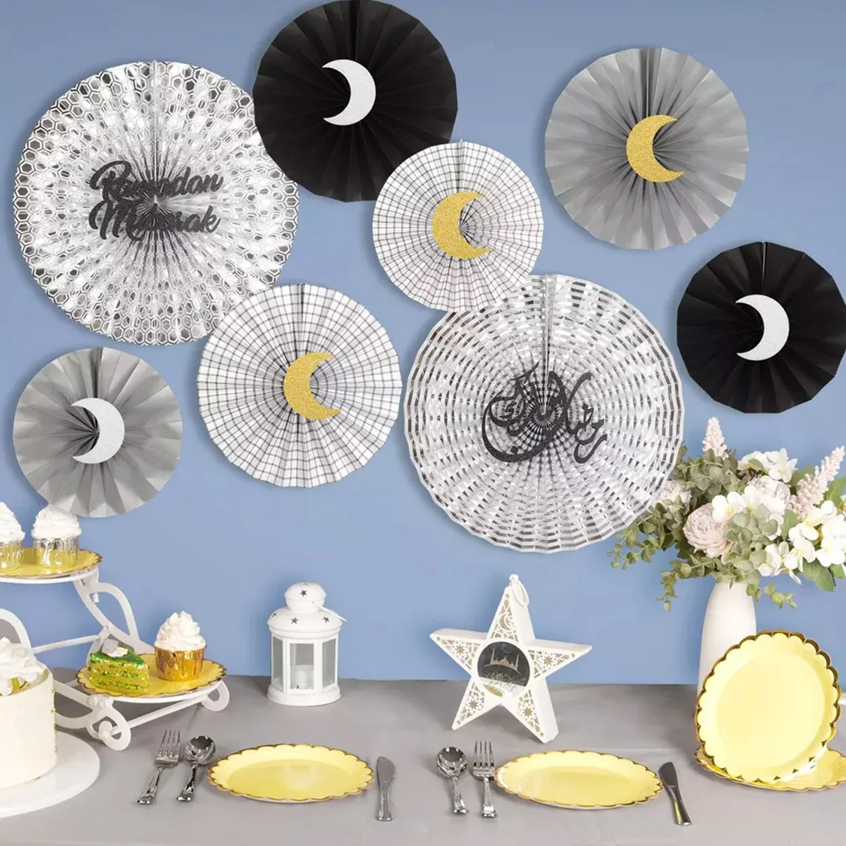 Ramadan Paper Fan set 6ct photo 2