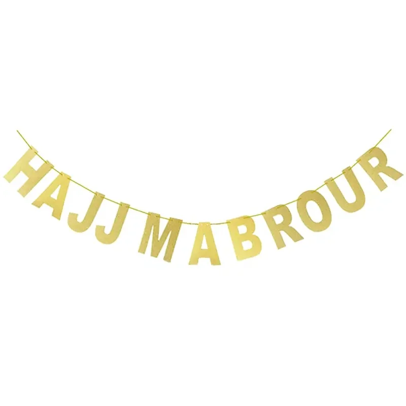 Hajj Glitter Lettering Garland Gold 300cm