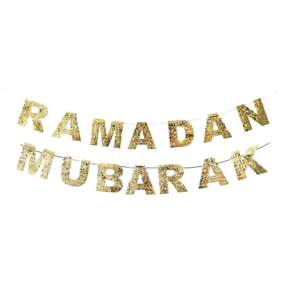 RAMADAN MUBARAK TINSEL BUNTING 1pcs photo 4