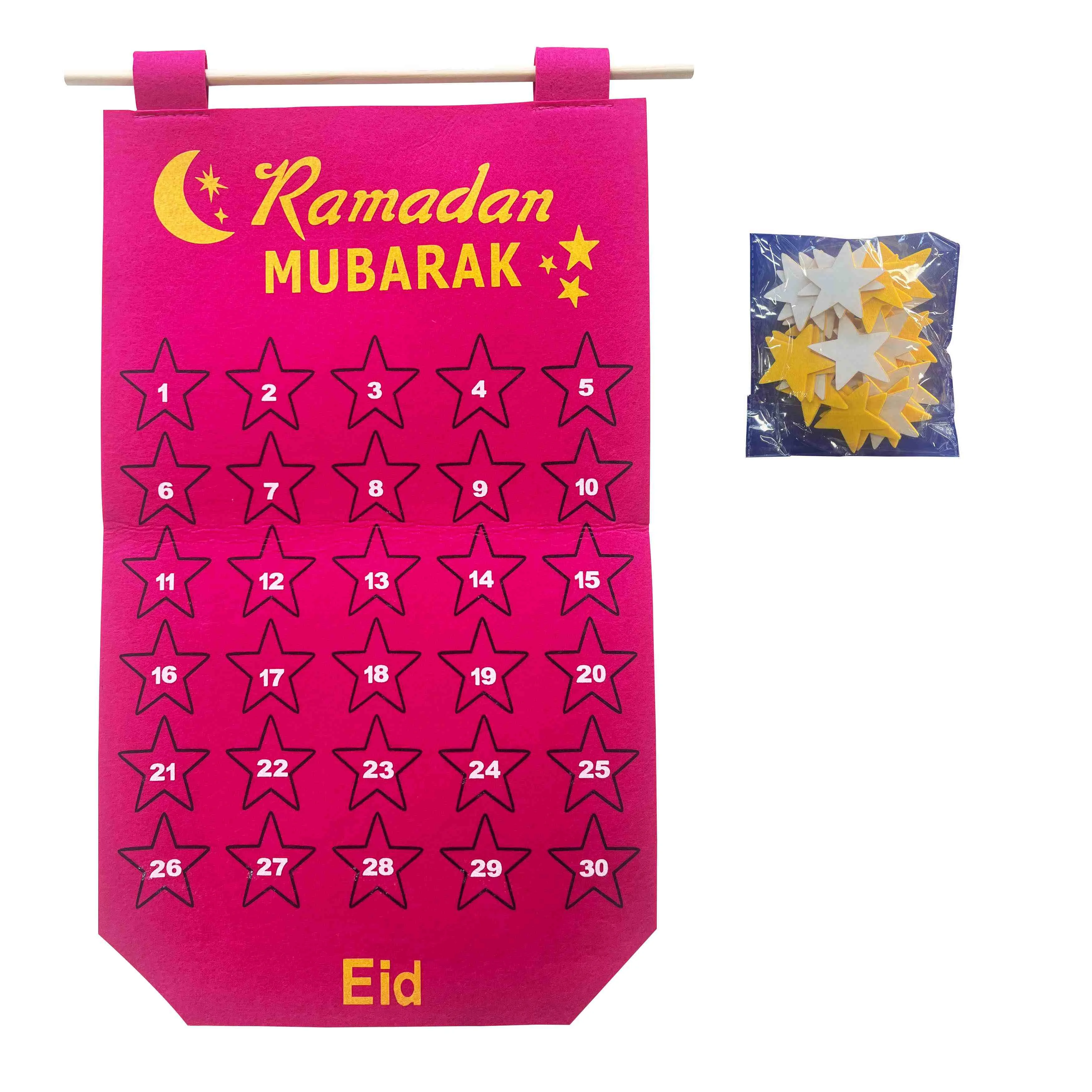 Felt  Ramadan Calendar
with Star marker Red