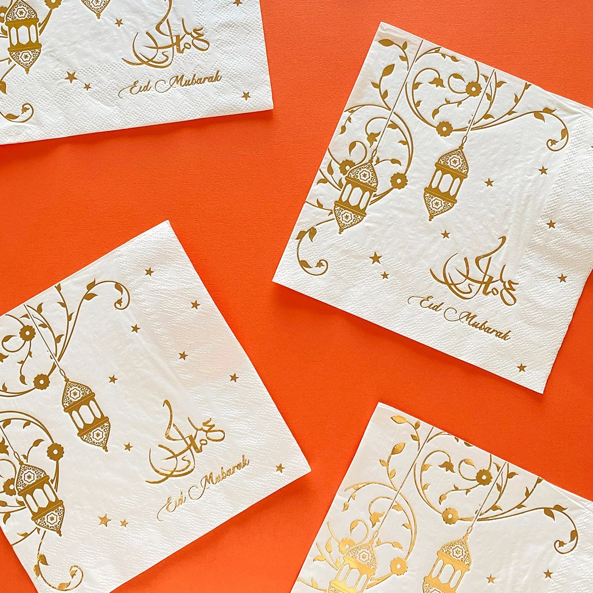 Eid Party Napkin Gold White 33cm 20ct photo 2
