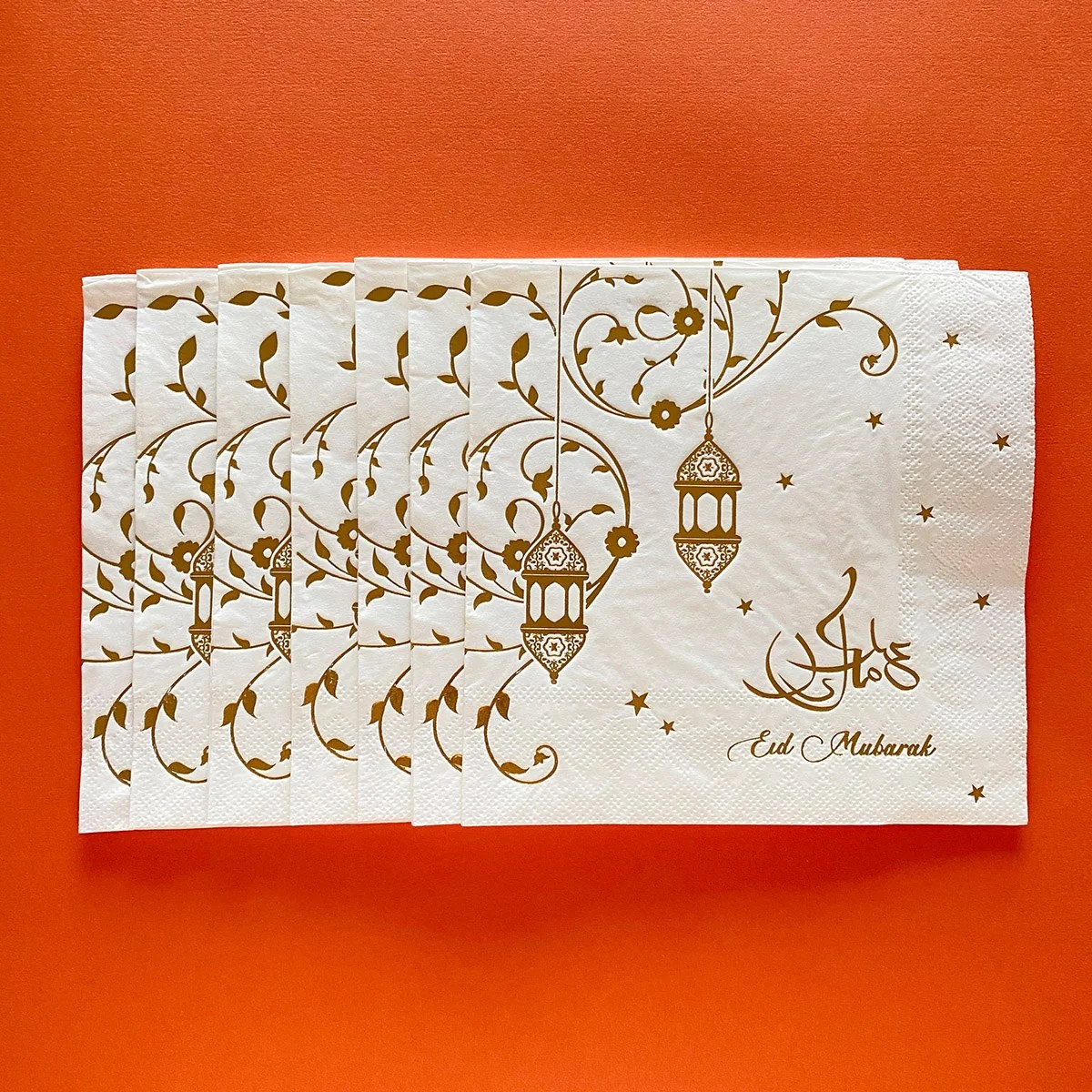 Eid Party Napkin Gold White 33cm 20ct photo 3