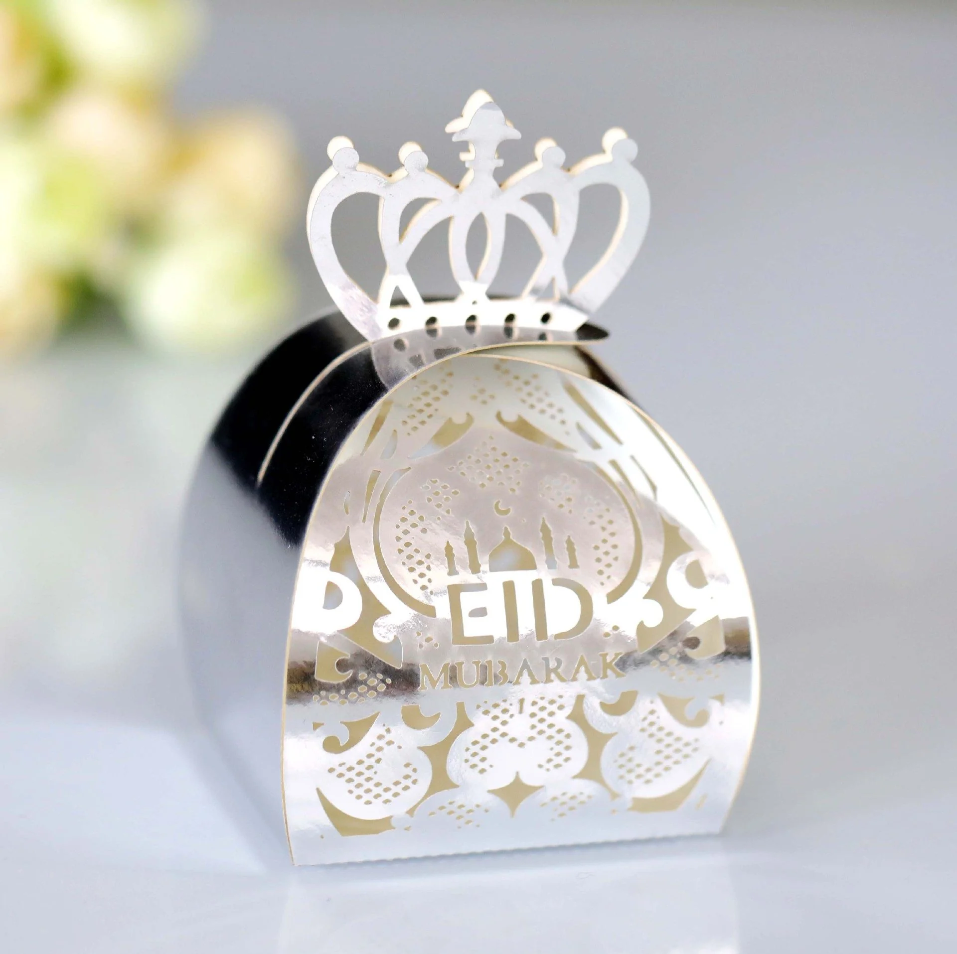 Paper Candy Box 6ct Silver