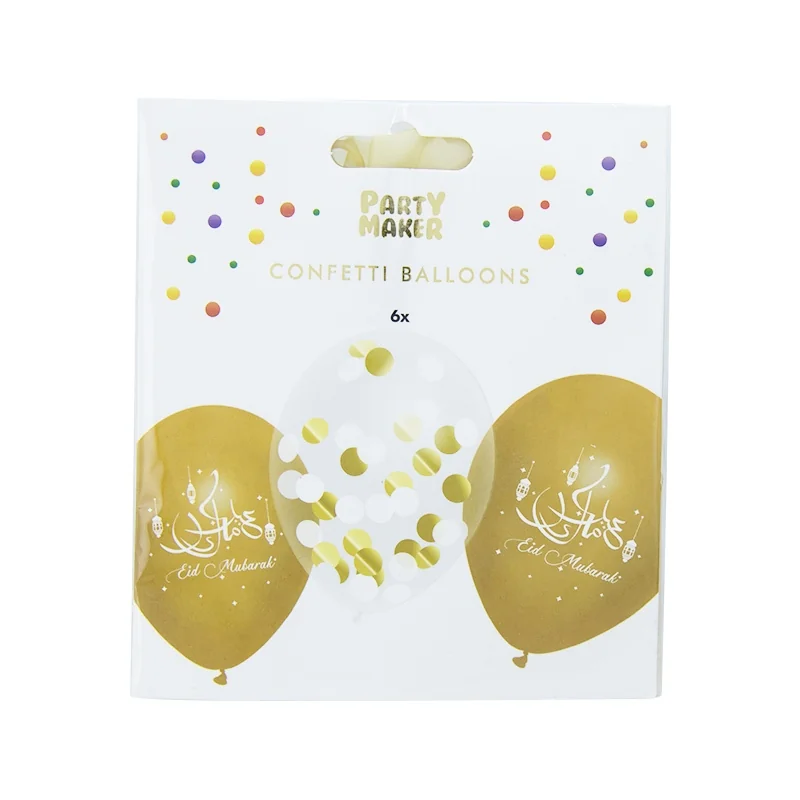 Eid Printed and Confetti Balloon 6ct photo 3
