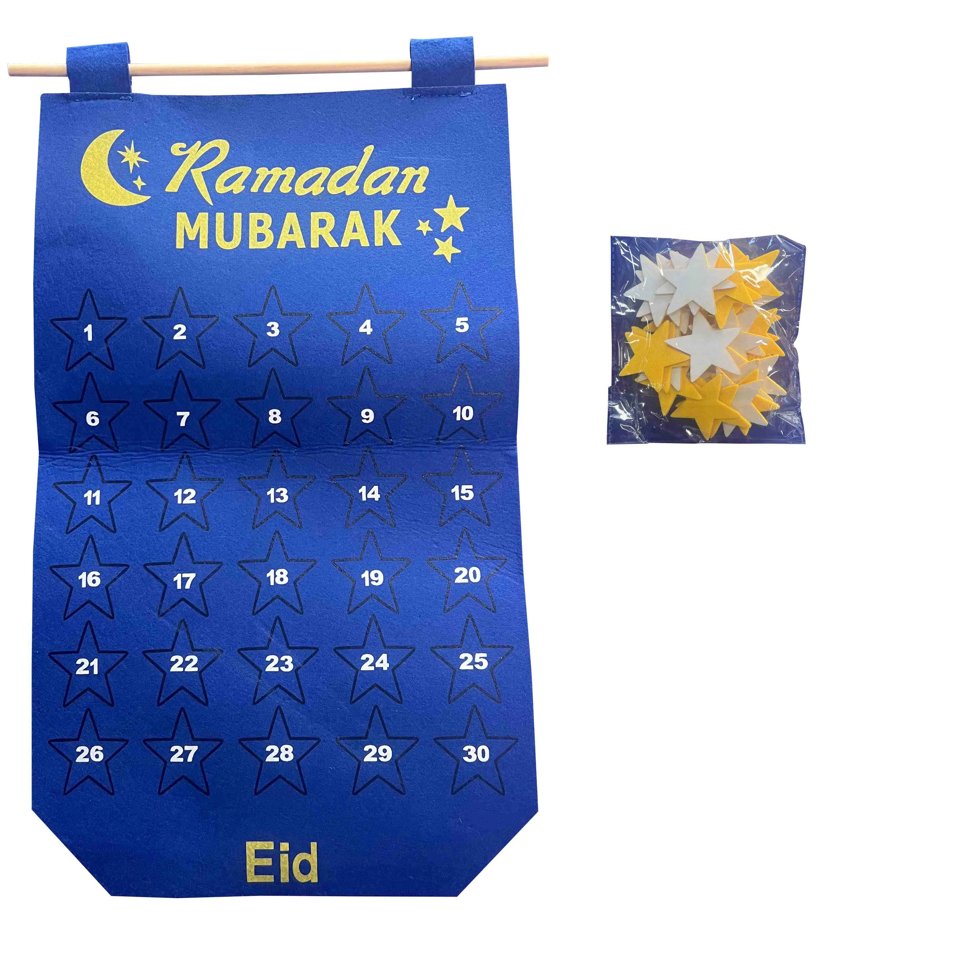 Felt  Ramadan Calendar
with Star marker Blue