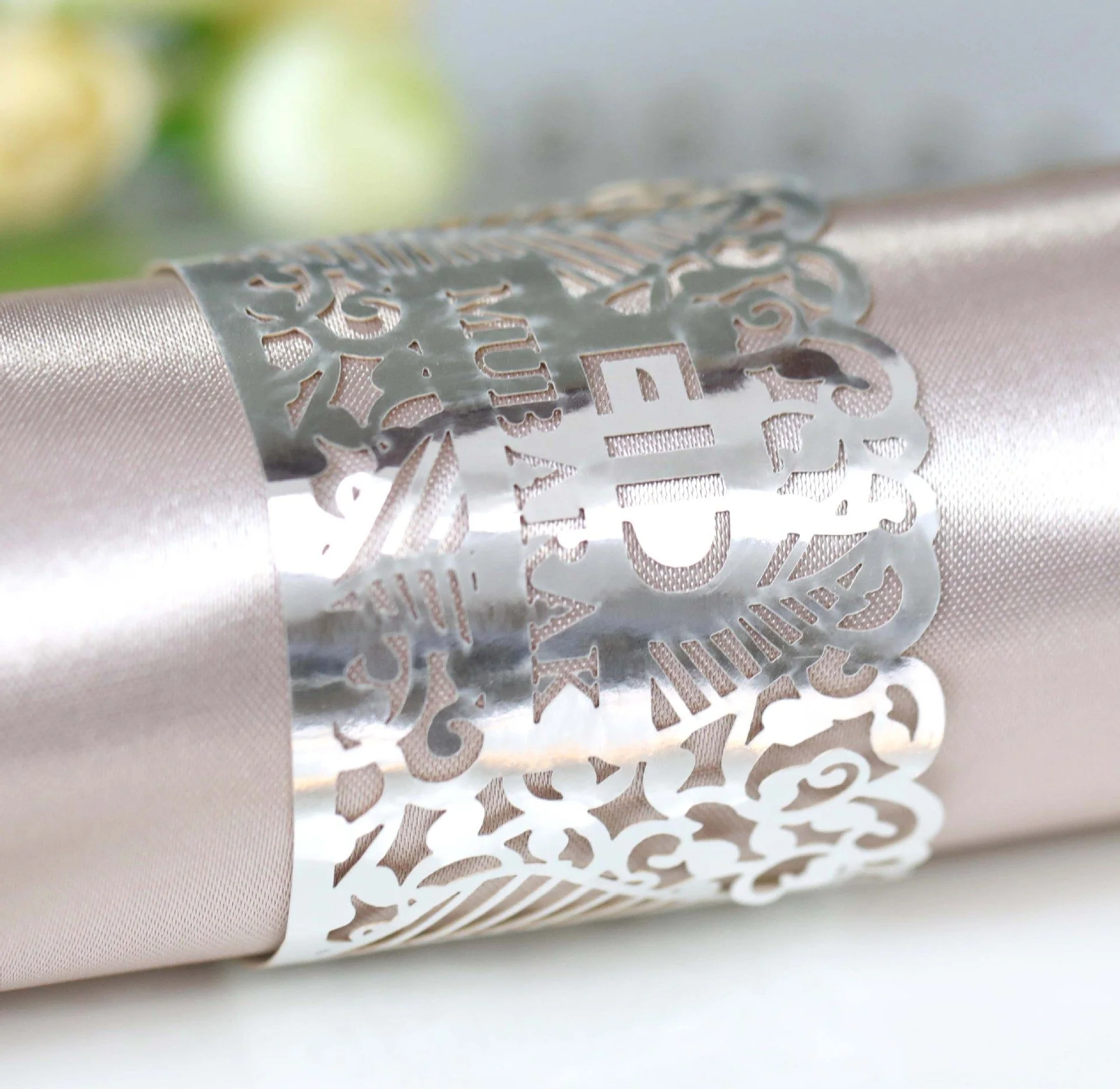 Eid Napkin ring-silver Napking 8pcs
