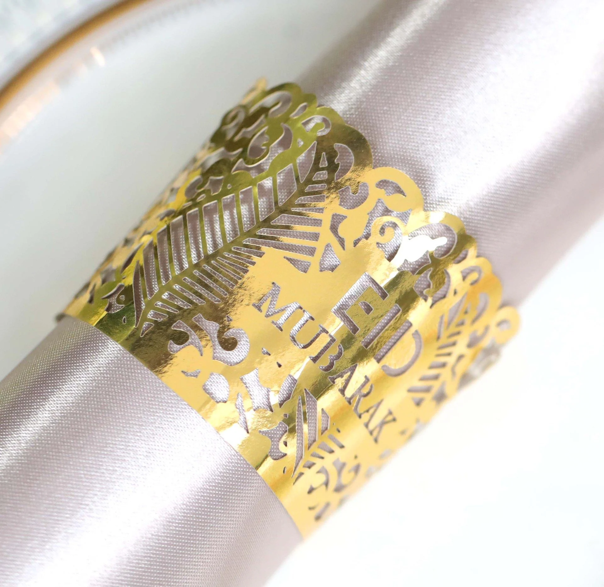 Eid Napkin ring-gold Napking 8pcs