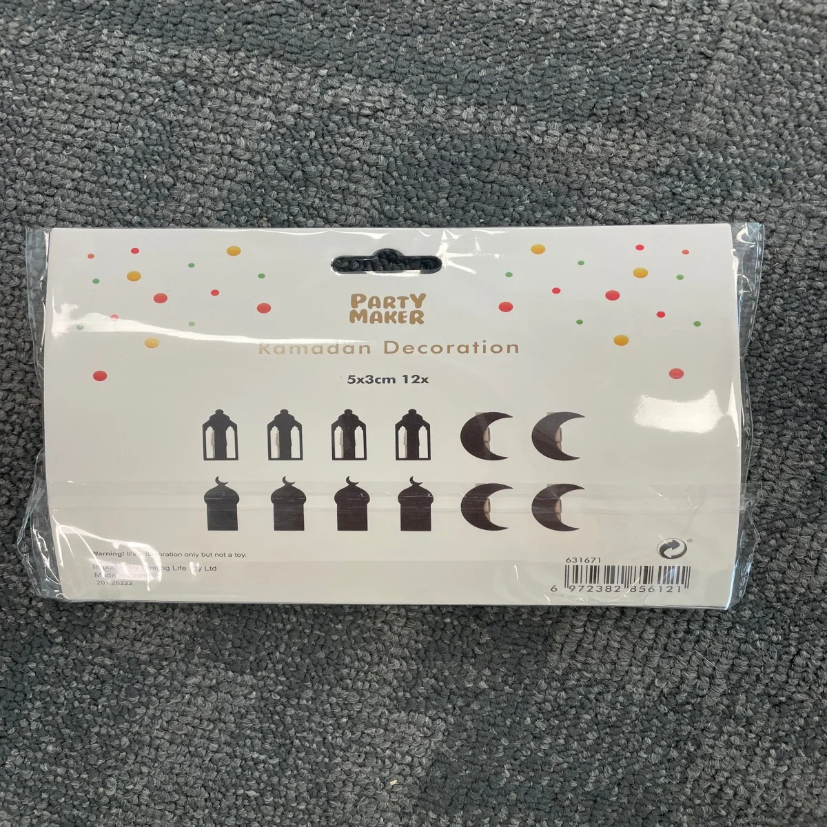Ramadan Wood Glitter Clip 12ct Black