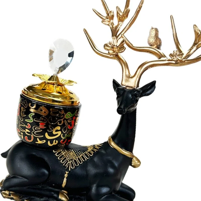 Arabic Metal Ceramic Incense Burner - Deer Black 36pcs