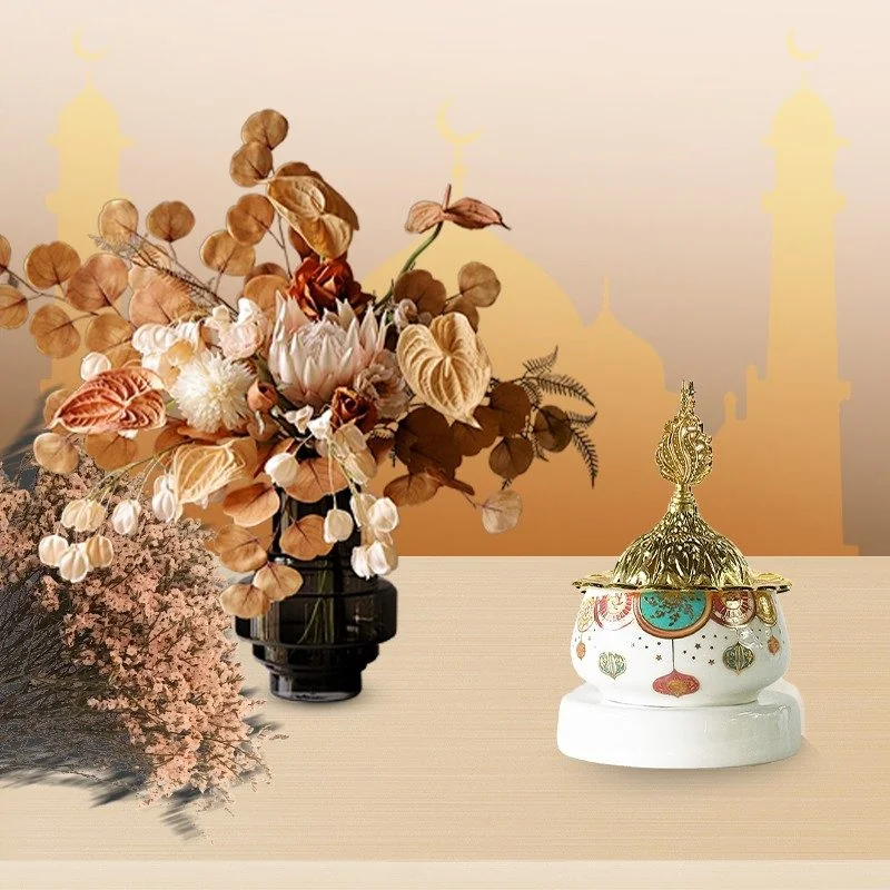 Arabic Metal Ceramic Incense Burner 60pcs