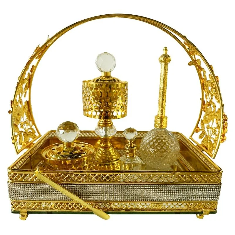 Arabic Metal Ceramic Incense Burner Set 24pcs