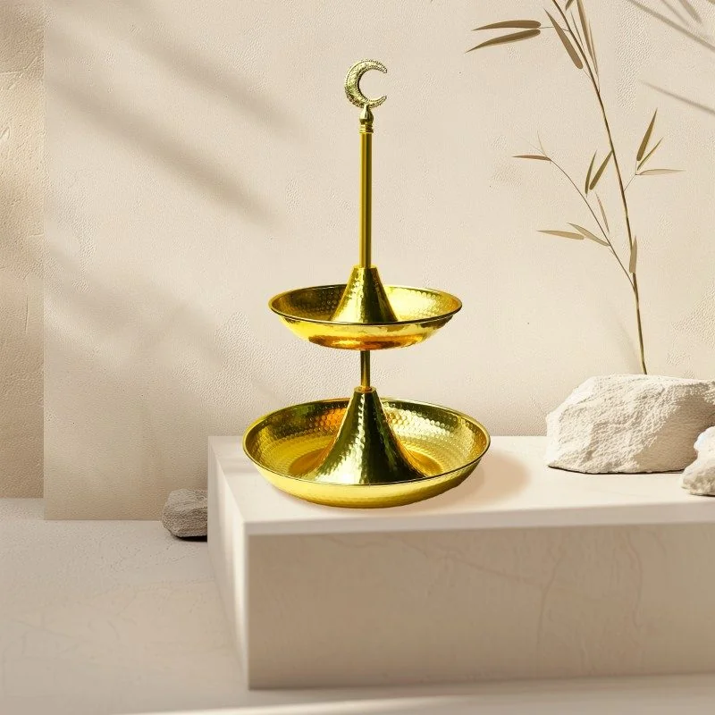 2 Tier Gold Serving Tray 24pcs