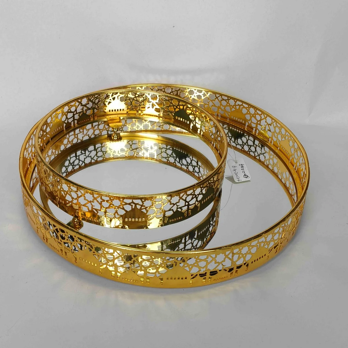 EID Golden Mirror Round Serving Tray 60pcs photo 2