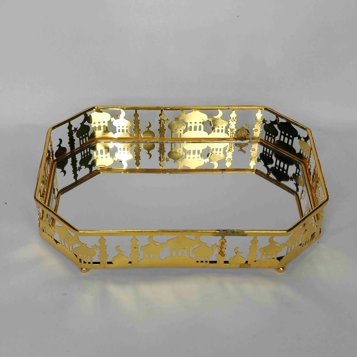 EID Golden Mirror Rectangle Serving Tray 36pcs photo 4