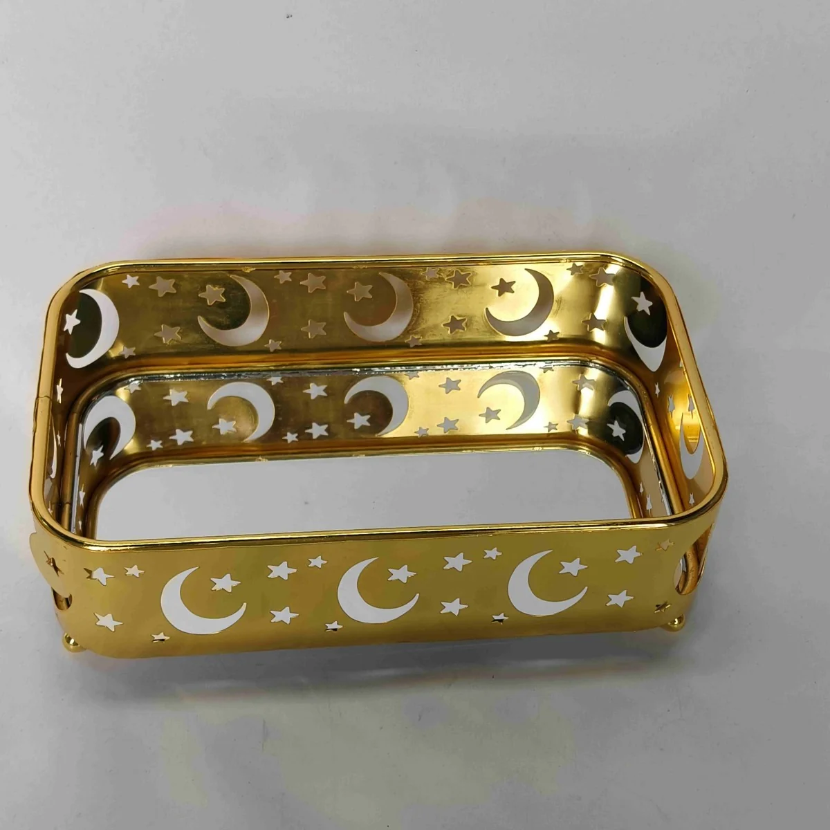 EID Golden Mirror Rectangle Serving Tray 60pcs photo 2