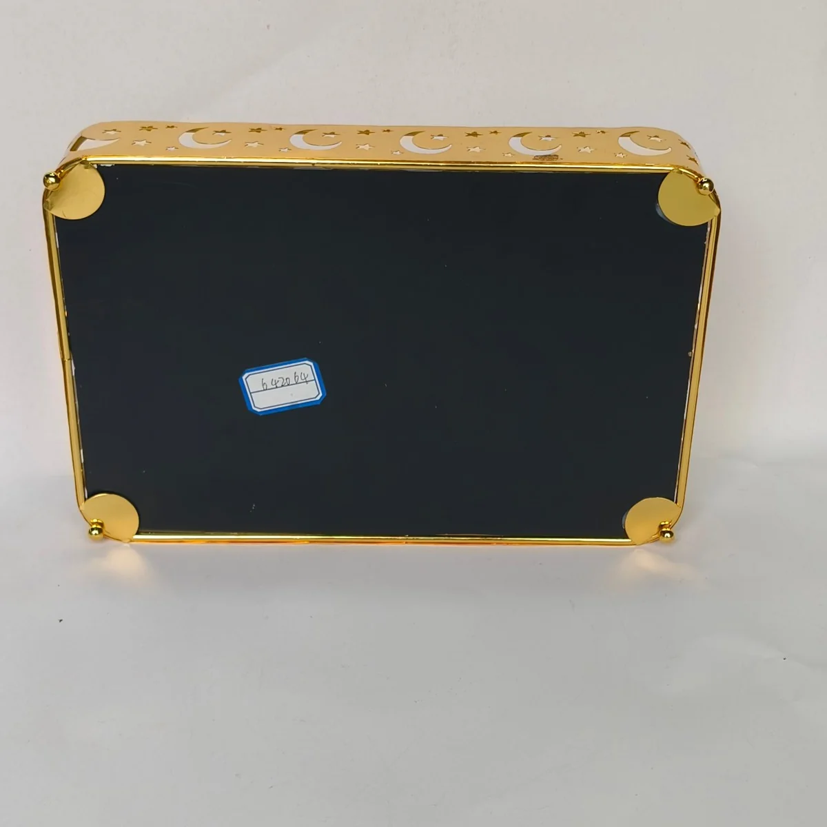 EID Golden Mirror Rectangle Serving Tray 36pcs