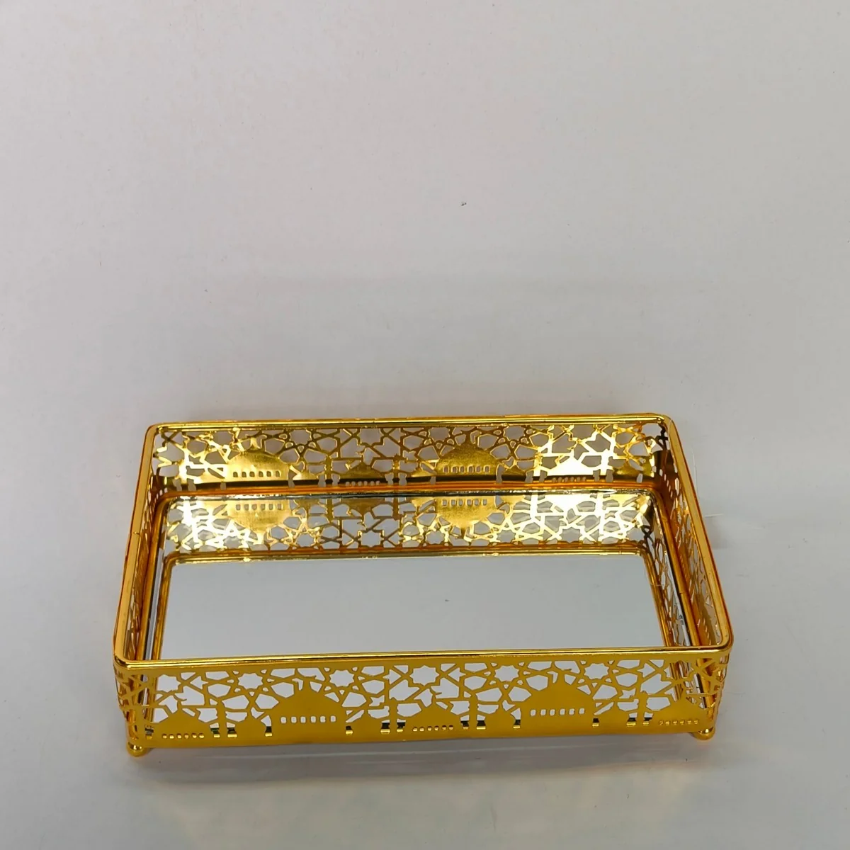 EID Golden Mirror Rectangle Serving Tray 60pcs photo 4