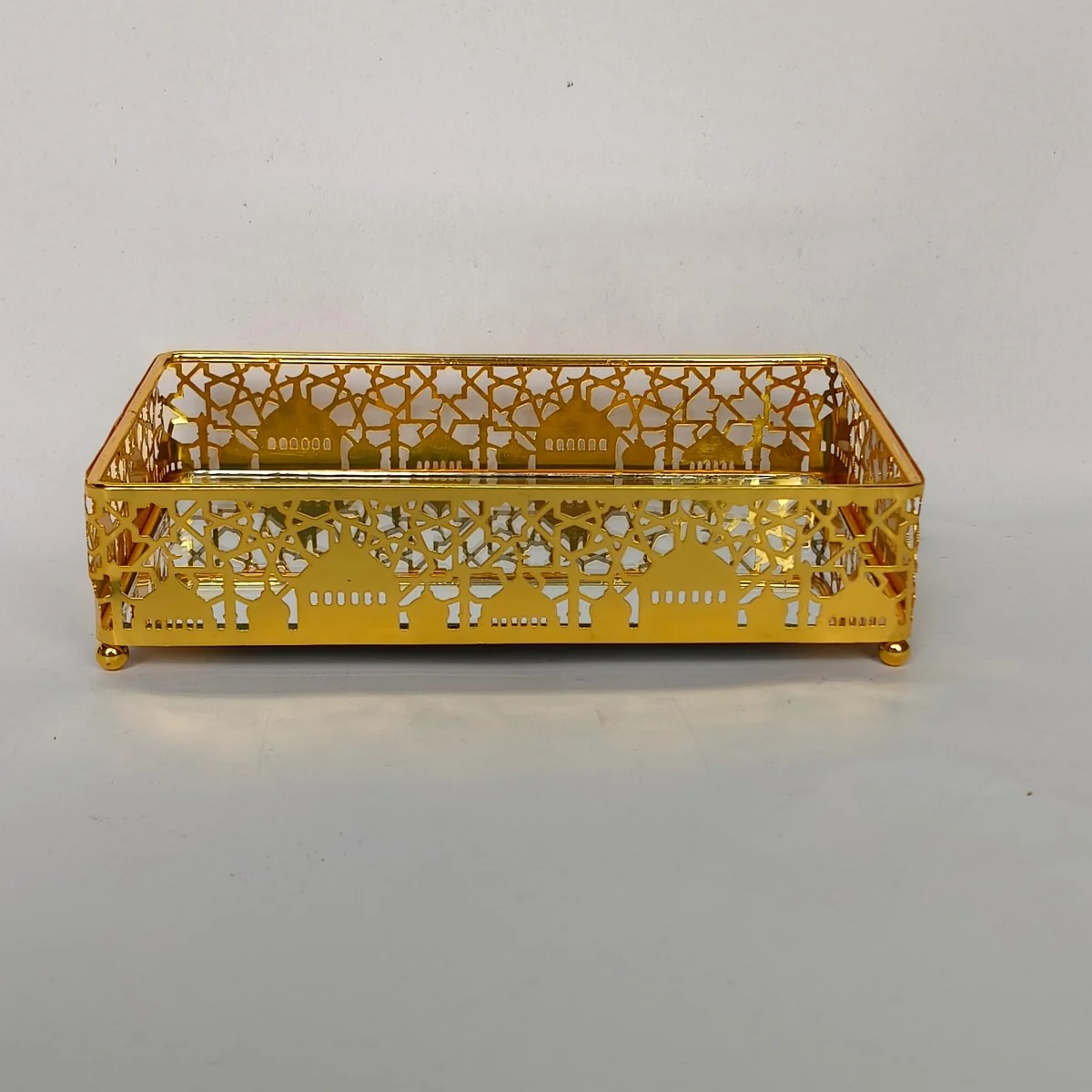 EID Golden Mirror Rectangle Serving Tray 60pcs photo 5