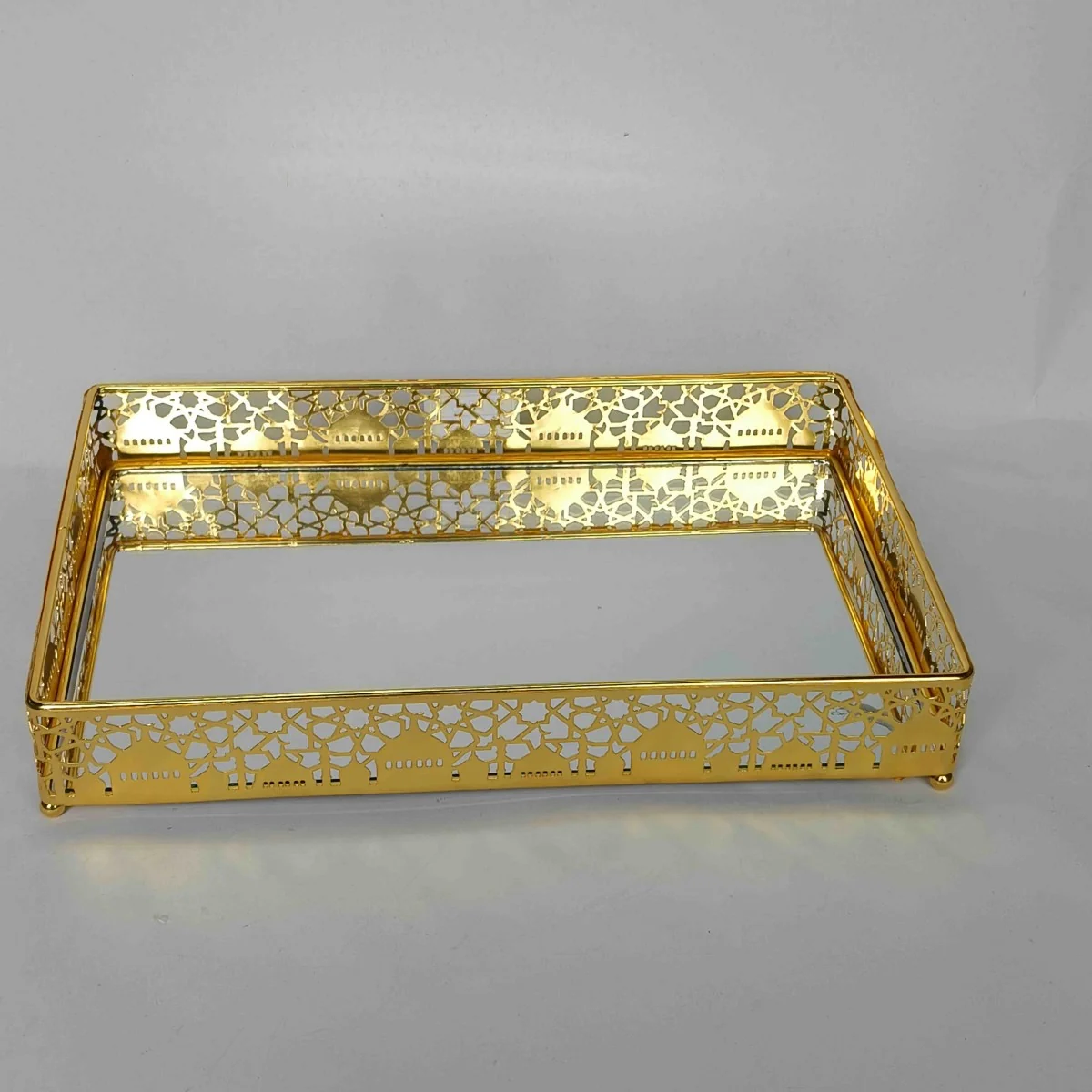 EID Golden Mirror Rectangle Serving Tray 36pcs photo 3