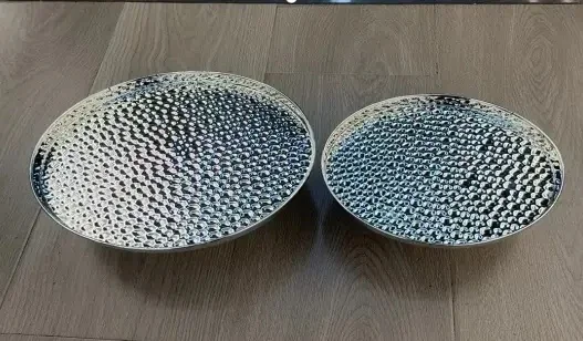 2pcs Golden Round Serving Tray Set2 36pcs