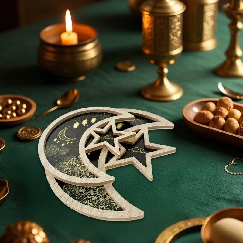 Star&Moon Wooden Tray 1pcs
