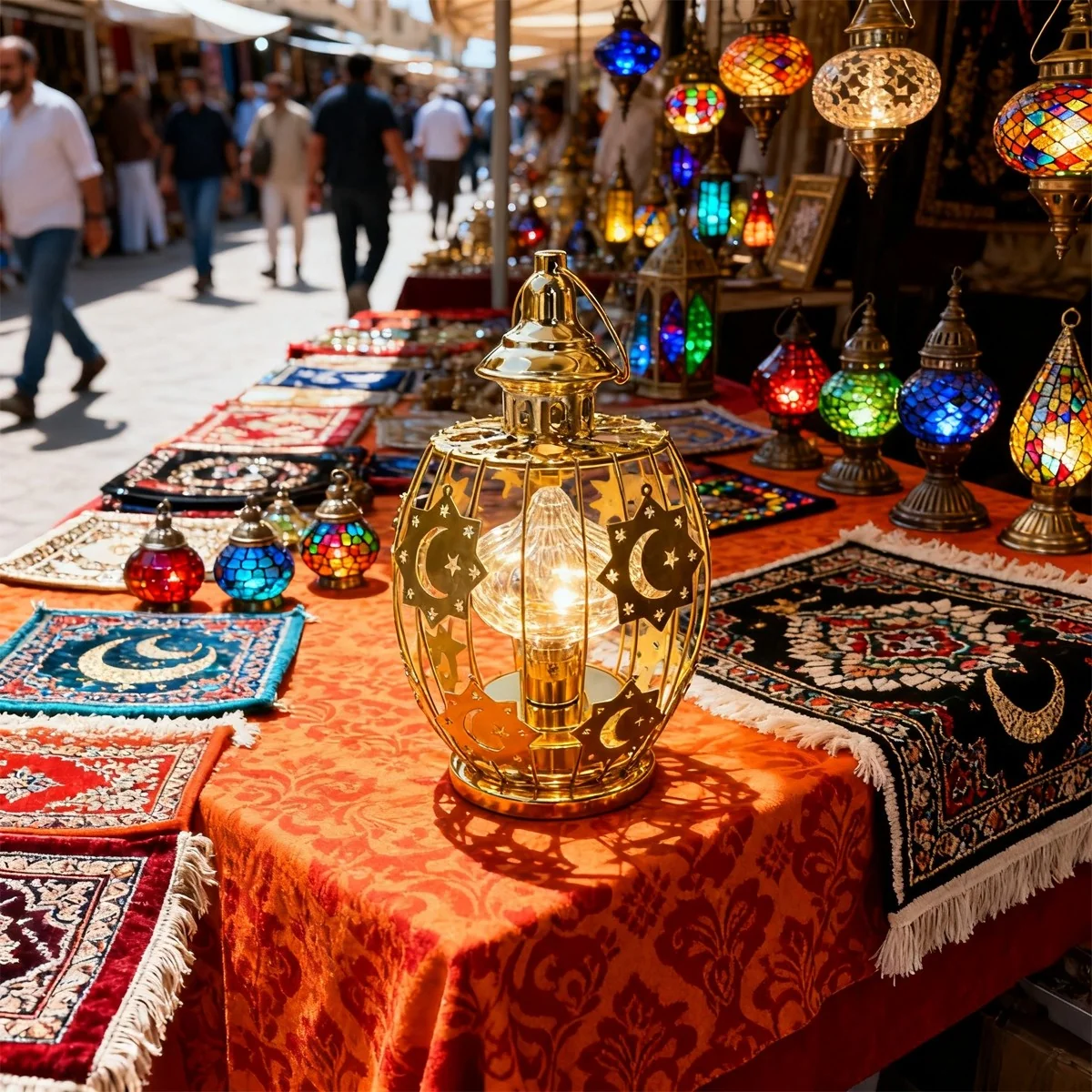 Gold Moon & Star Lantern 1pcs