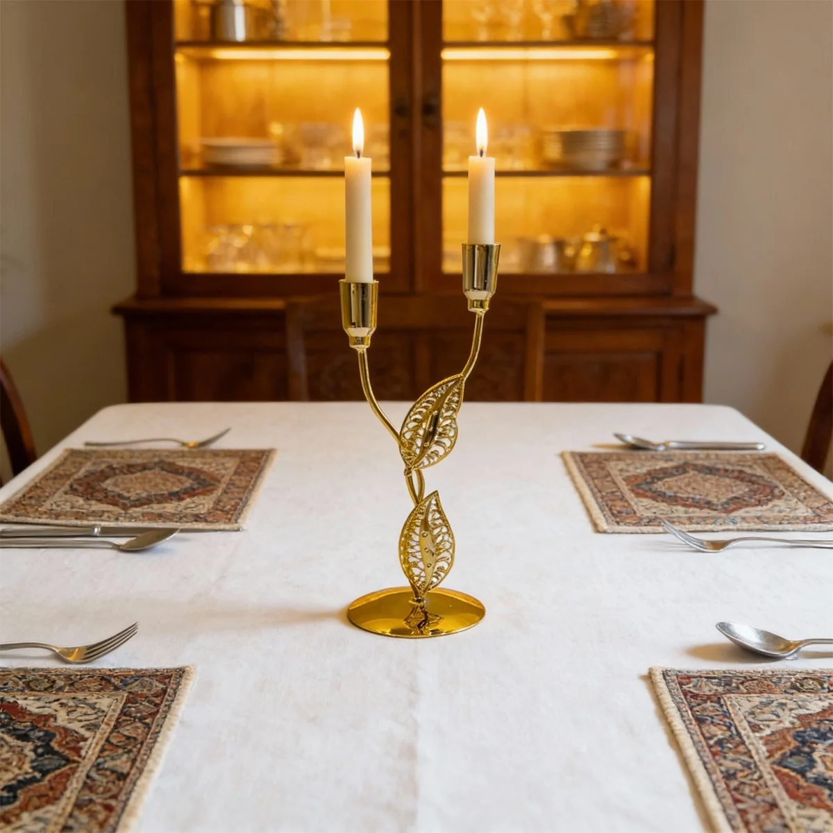 Gold Double Candle Holder 2 1pcs