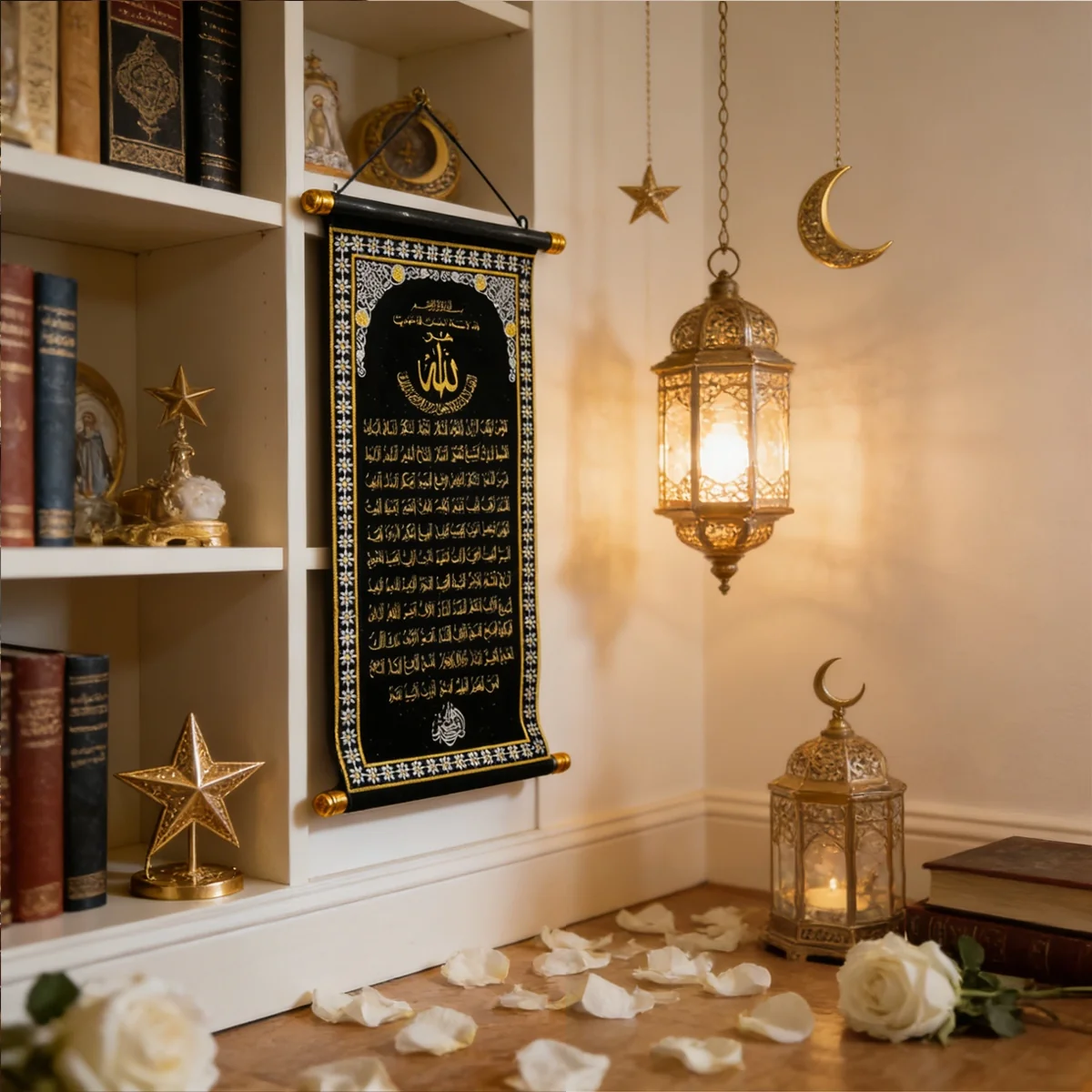 Black and Gold Islamic Scroll Bannerblack gold scroll banner