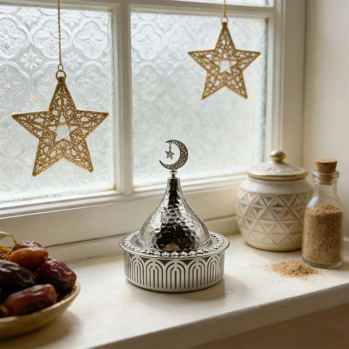 Silver Islamic Crescent Jar 1pcs photo 2