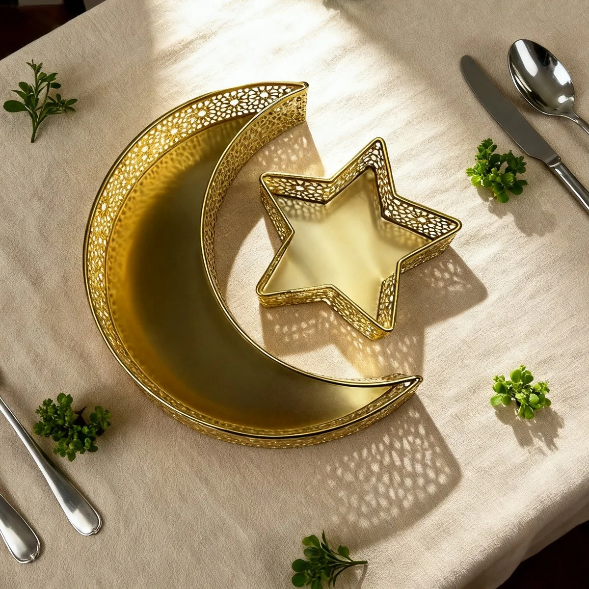 Moon-shaped Ramadan plate - 2 pieces photo 3