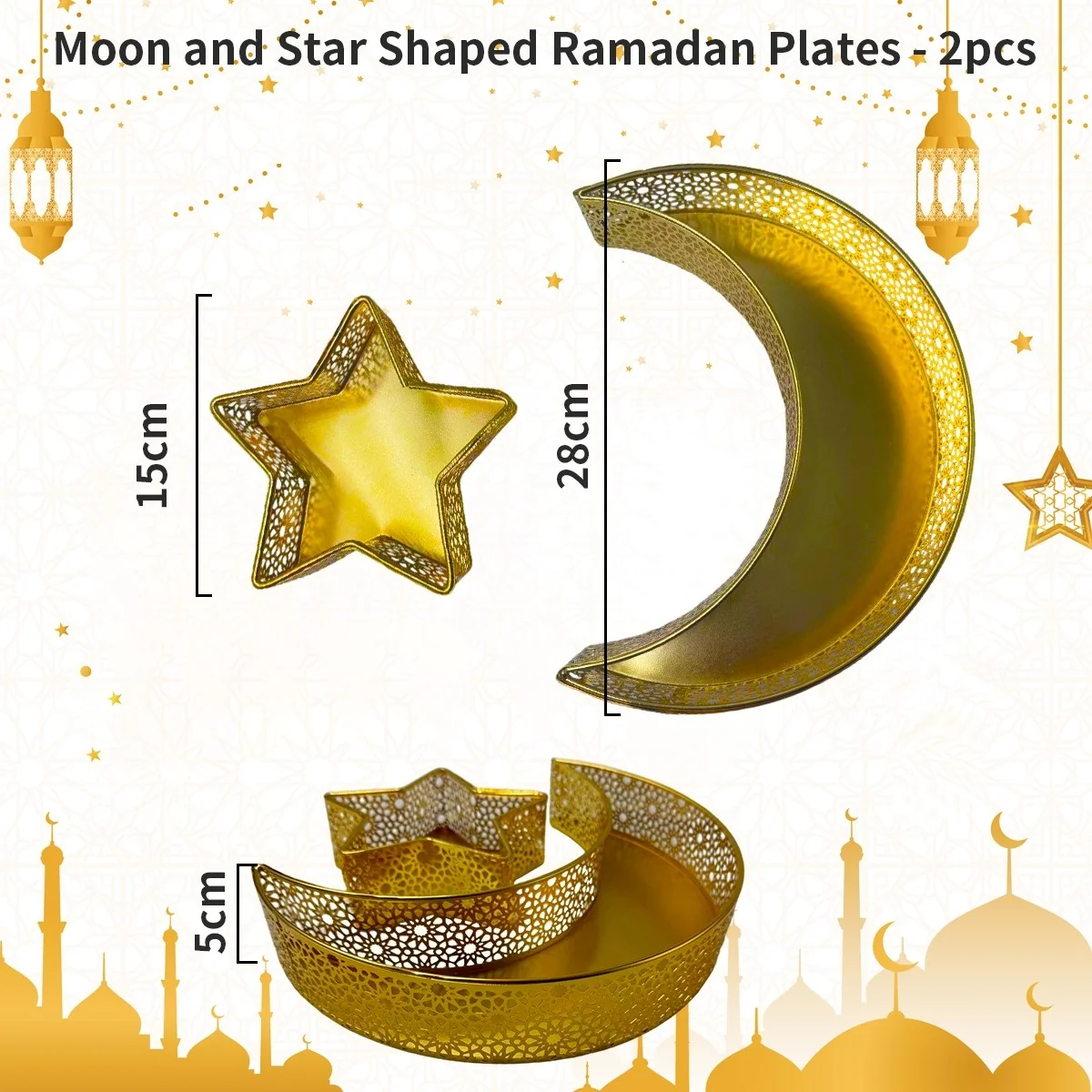 Moon-shaped Ramadan plate - 2 pieces photo 4