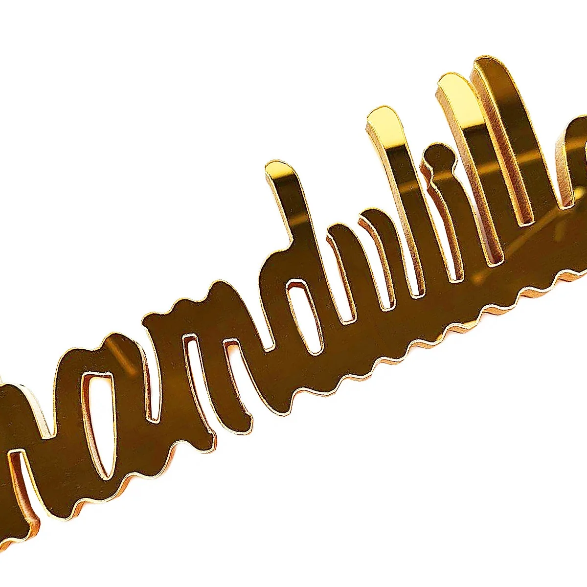 Wood Gliter Lettering Ormanant Alhamdulillah Gold