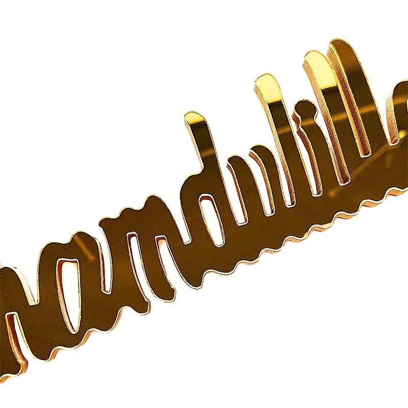 Wood Gliter Lettering Ormanant Bismillah Gold
