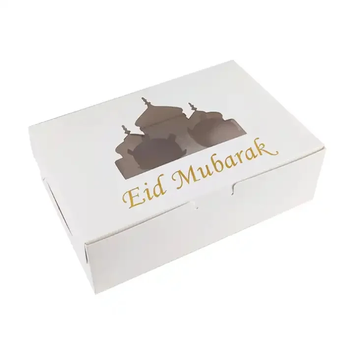 Eid 6 hole Cupcake  Box 2pcs