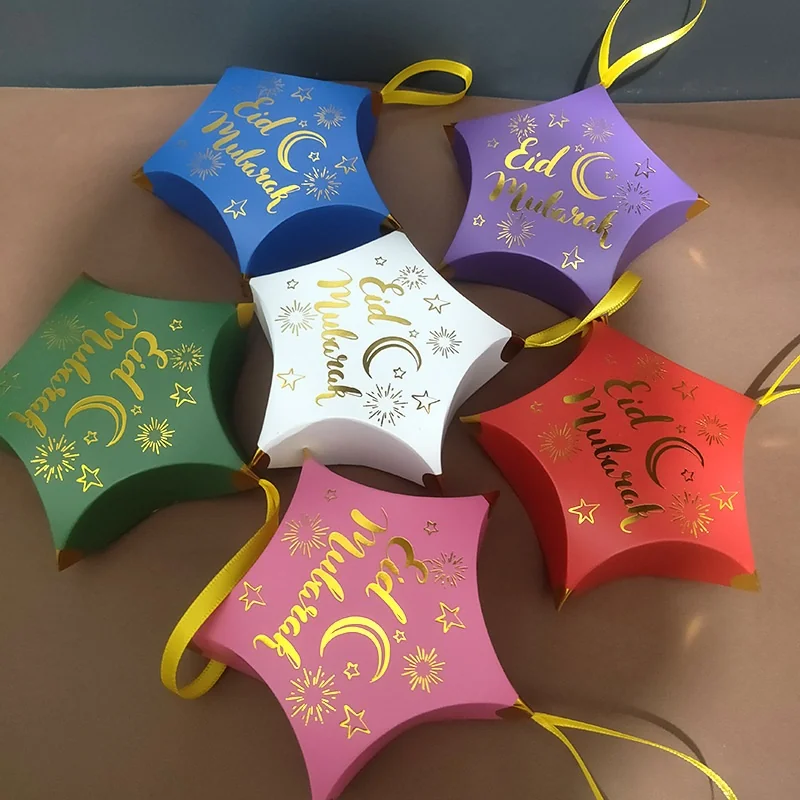 Eid Star Shape gift box includes Ribbon 6ct photo 2