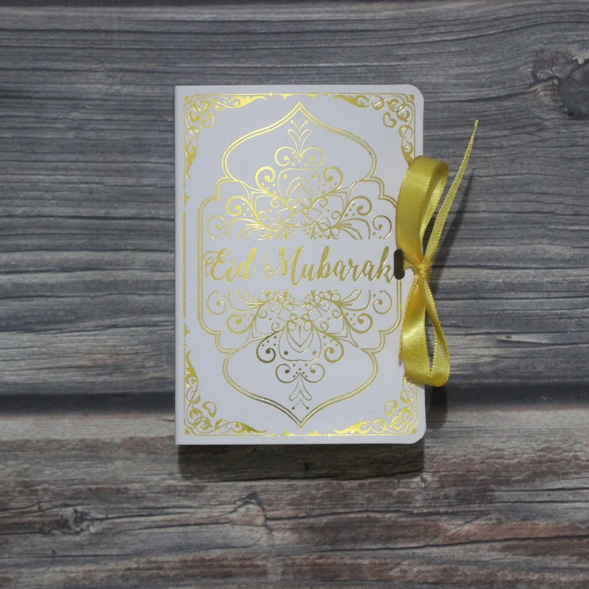 Eid Box Shape Gift Box includes Ribbon 2ct White photo 2