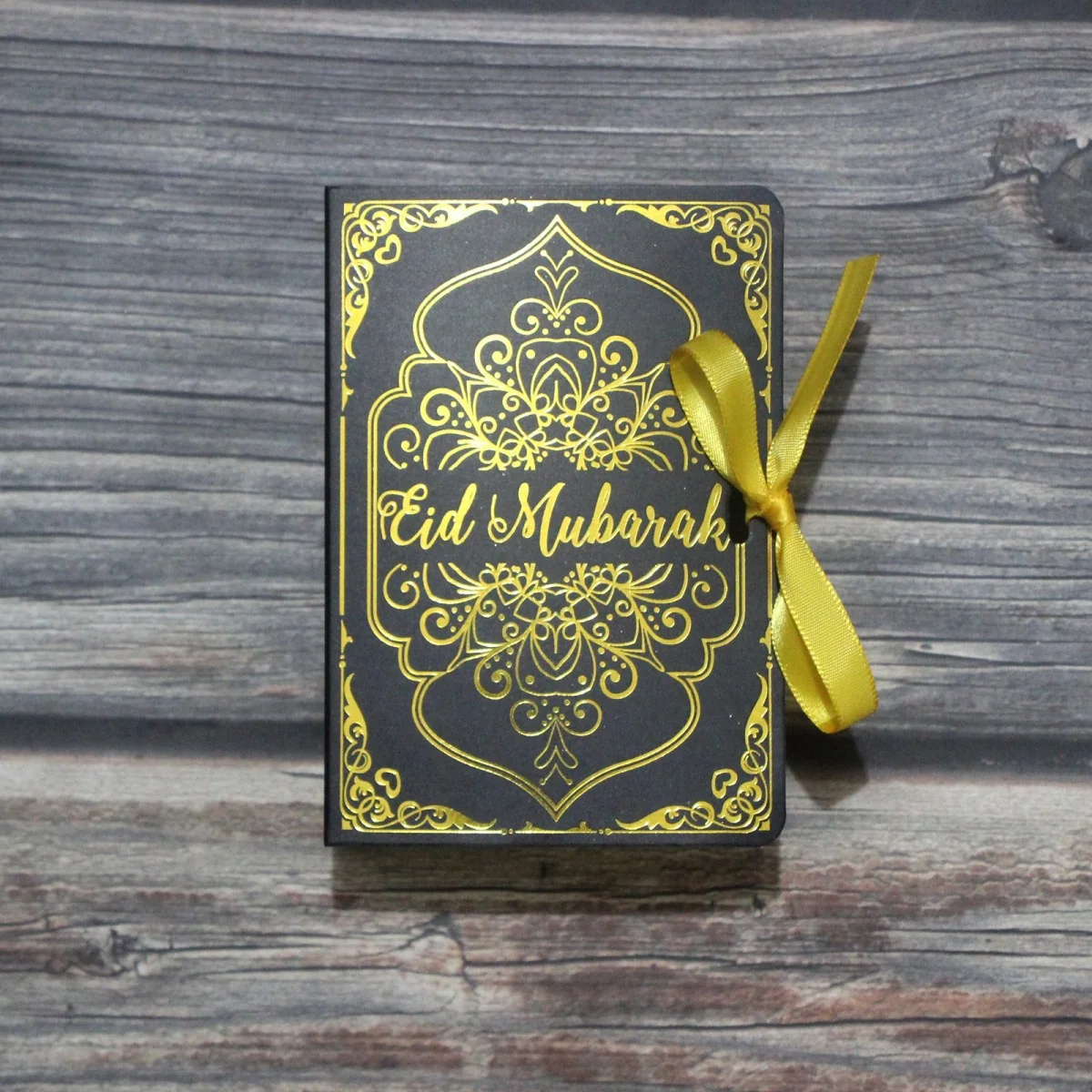 Eid Box Shape Gift Box includes Ribbon 2ct Black photo 2