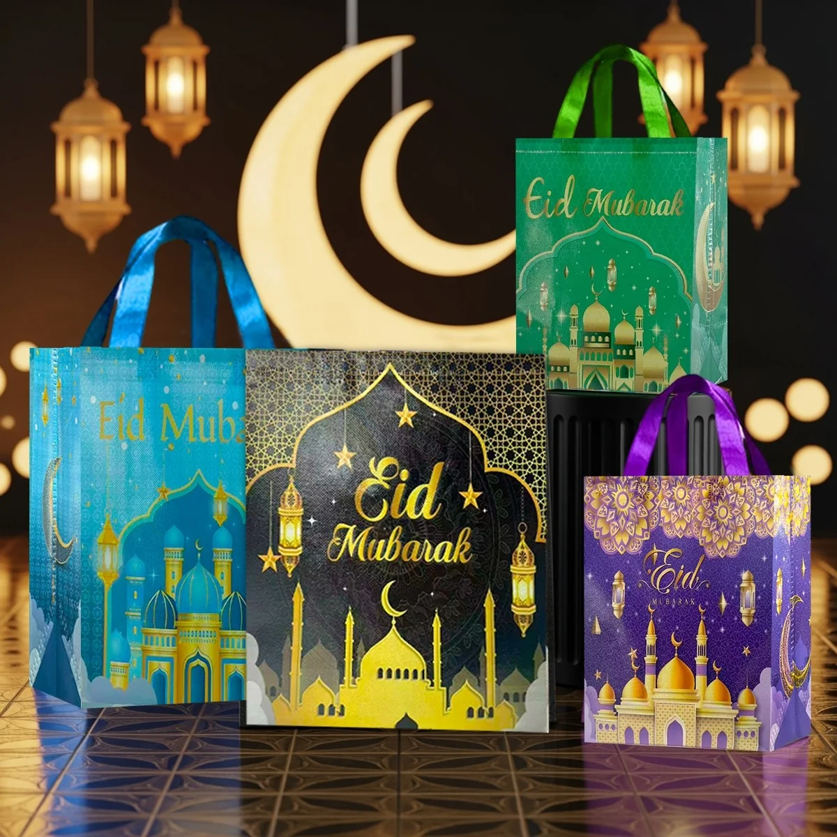 Ramadan gift bag - 4 pieces
Black large + Blue large + Green small + Purple small photo 2