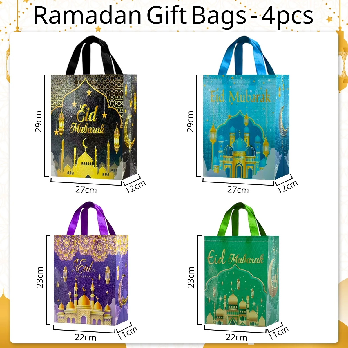 Ramadan gift bag - 4 pieces
Black large + Blue large + Green small + Purple small photo 7