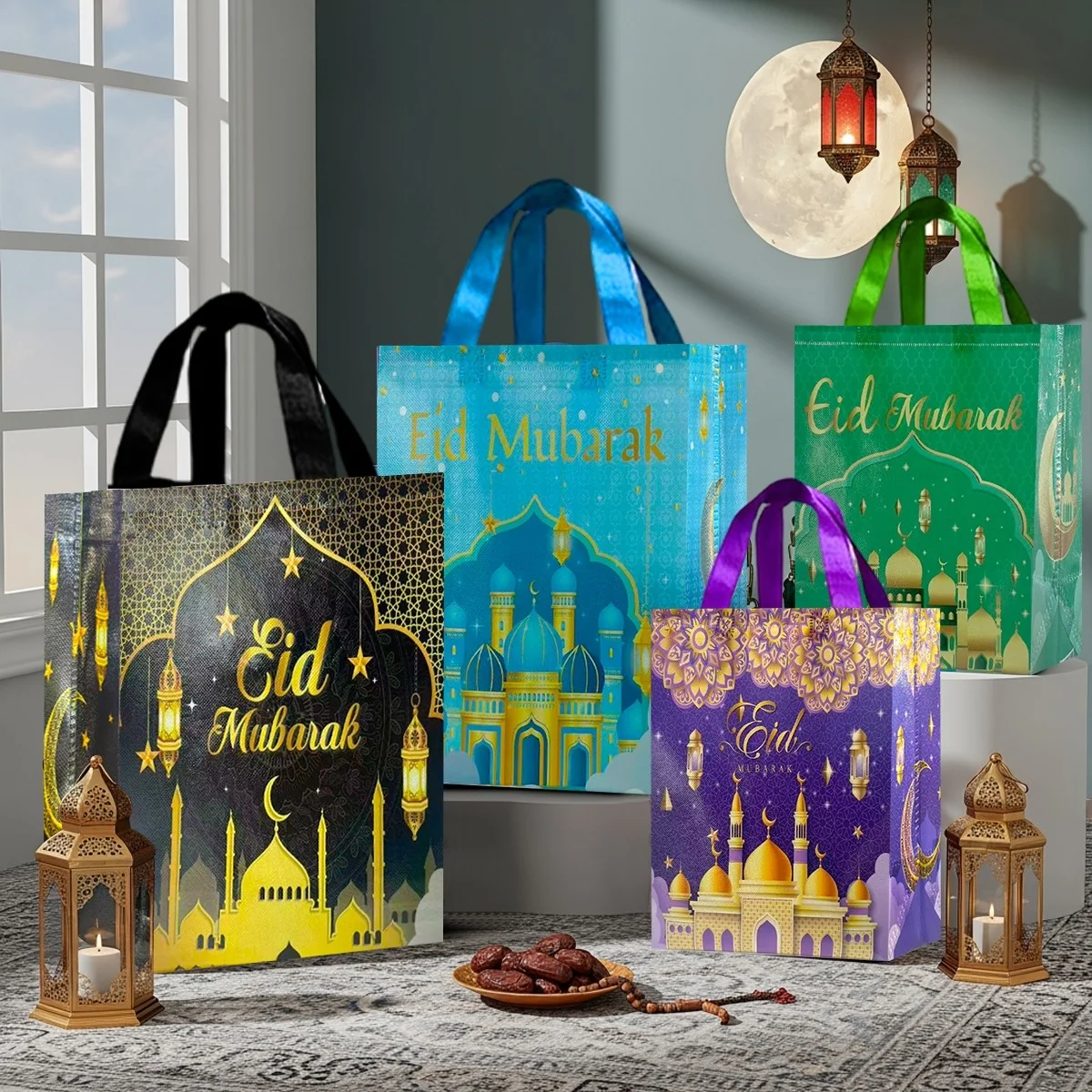 Ramadan gift bag - 4 pieces
Black large + Blue large + Green small + Purple small photo 8