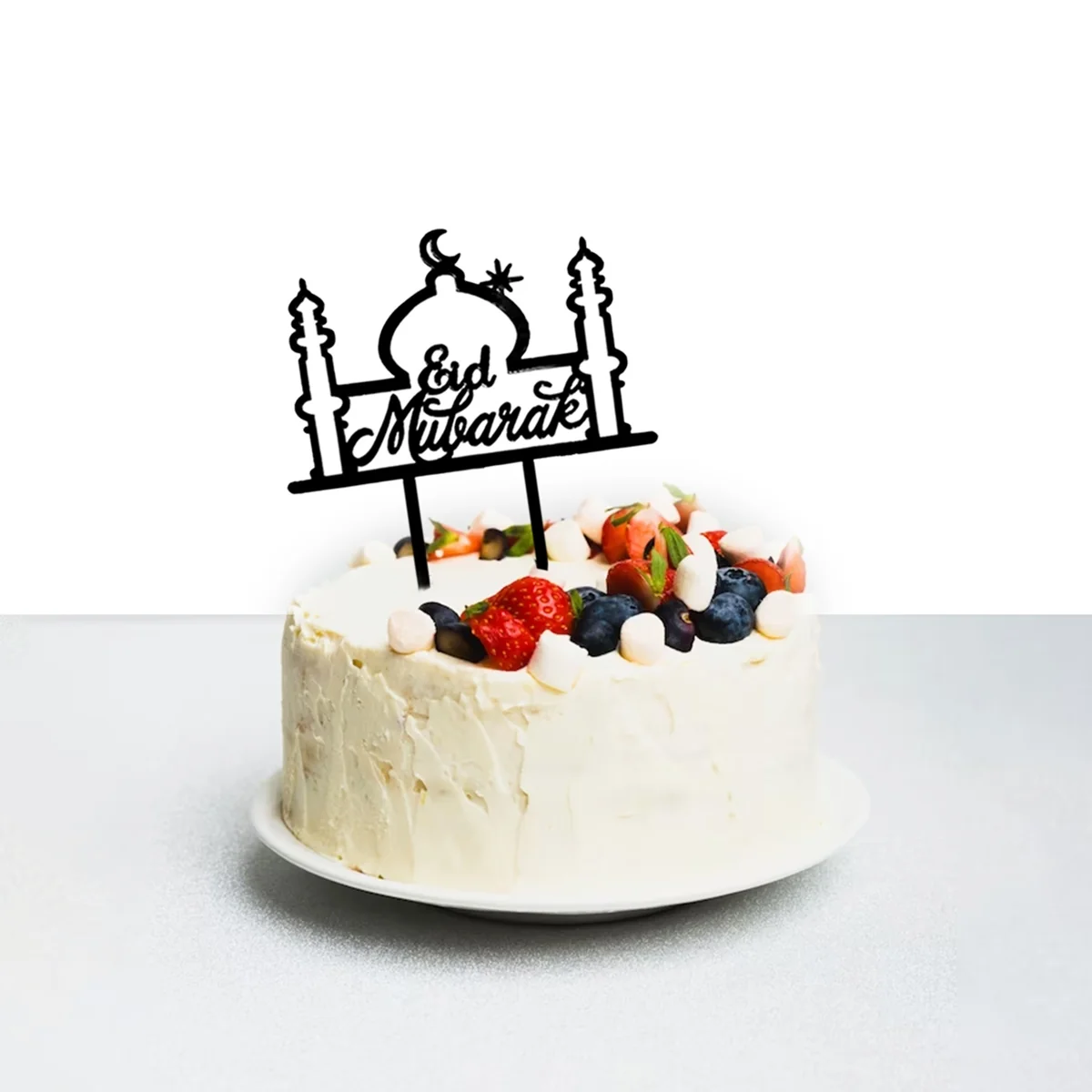Eid Mubarak Cake Pick Black colour 1pcs photo 5